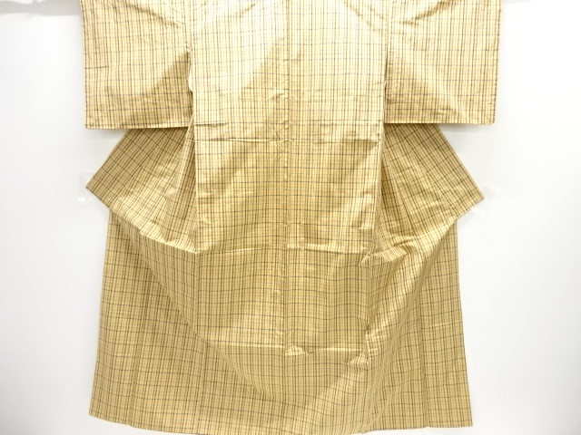 JAPANESE KIMONO / TSUMUGI / WOVEN GRID